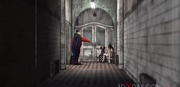  3dxpassion.com. Evil clown fucks a sweet schoolgirl in an abandoned hospital